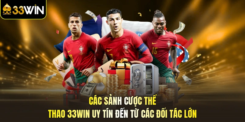 Các sảnh cược thể thao 33WIN uy tín đến từ các đối tác lớn